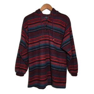 Santana Hooded Sweatshirt Southwestern Womens Large‎ 36027 Multicolor Vintage